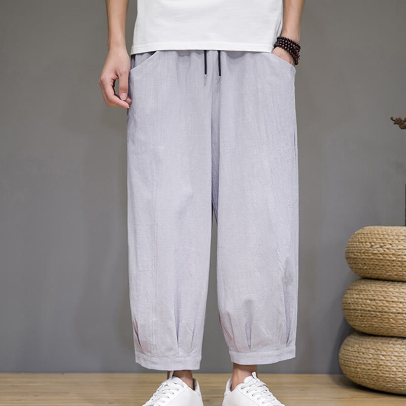 Breathable Cotton 7/8 Length Harem Meditation Trousers