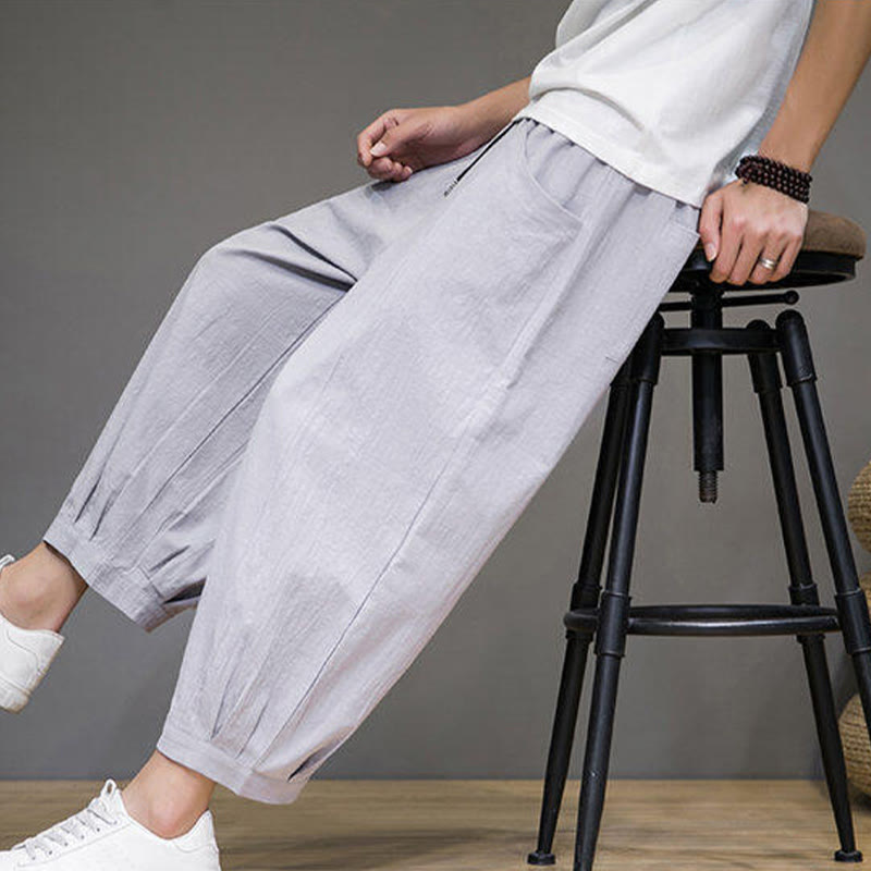 Breathable Cotton 7/8 Length Harem Meditation Trousers