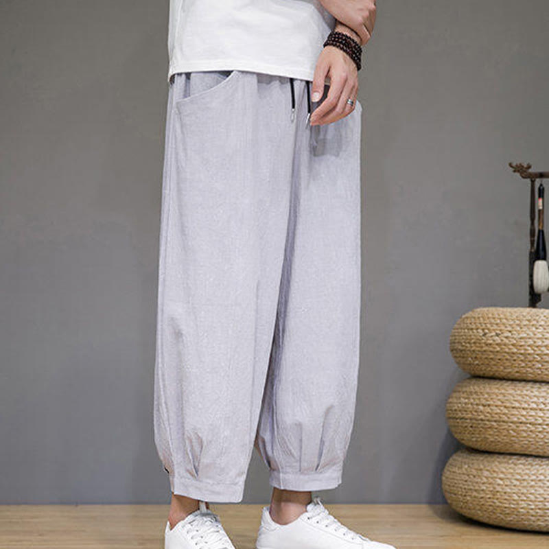Breathable Cotton 7/8 Length Harem Meditation Trousers