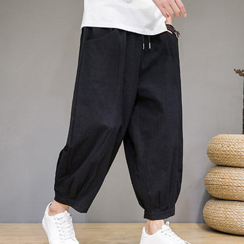 Breathable Cotton 7/8 Length Harem Meditation Trousers