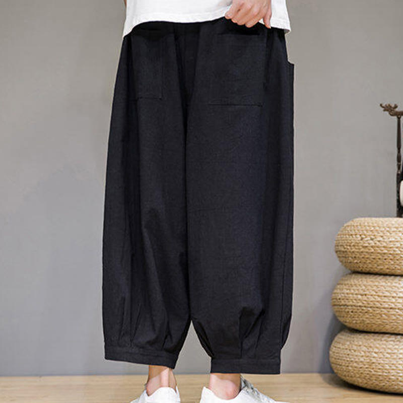 Breathable Cotton 7/8 Length Harem Meditation Trousers