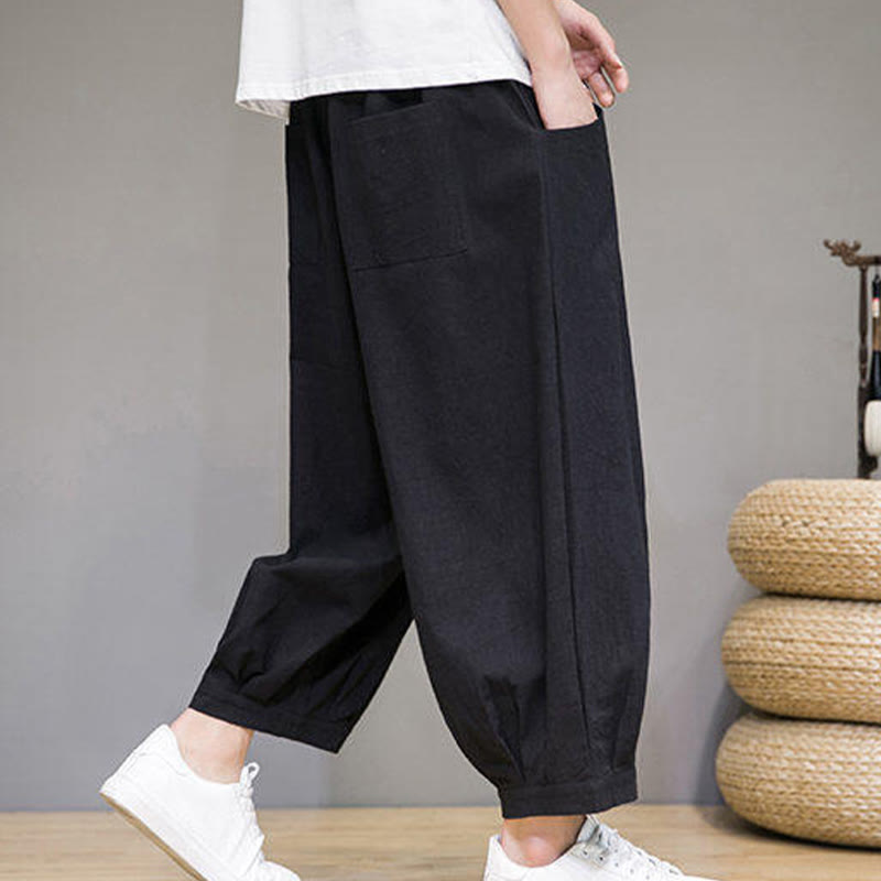 Breathable Cotton 7/8 Length Harem Meditation Trousers