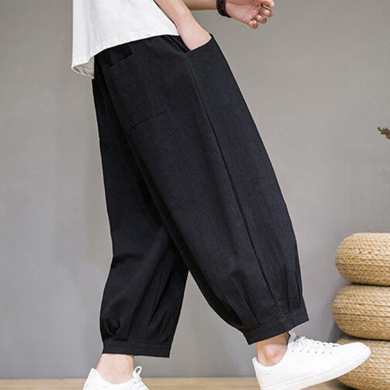 Breathable Cotton 7/8 Length Harem Meditation Trousers
