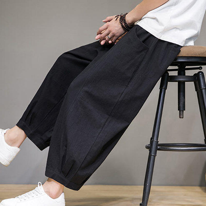 Breathable Cotton 7/8 Length Harem Meditation Trousers