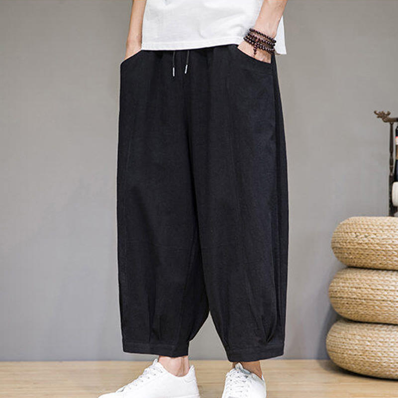 Breathable Cotton 7/8 Length Harem Meditation Trousers