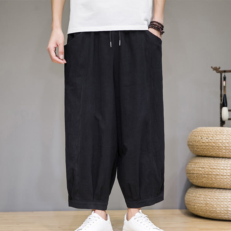Breathable Cotton 7/8 Length Harem Meditation Trousers
