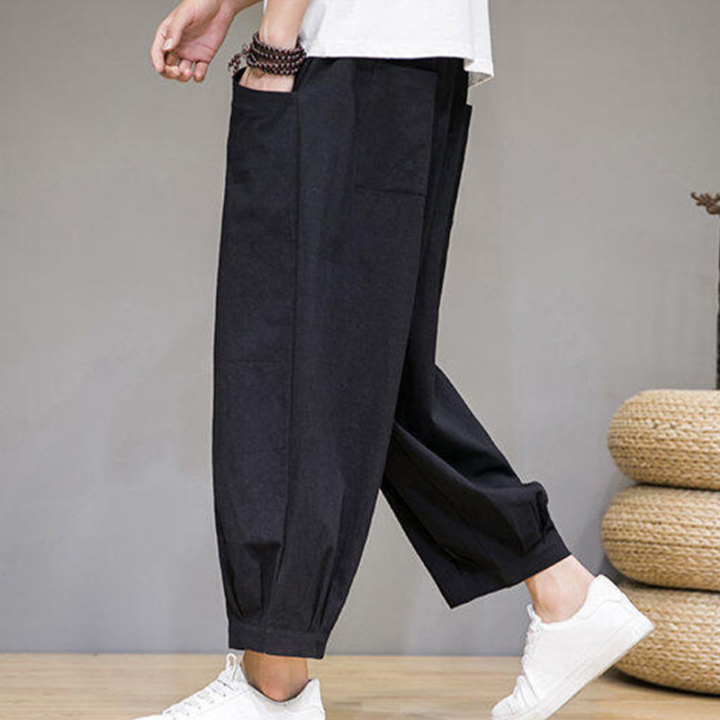 Breathable Cotton 7/8 Length Harem Meditation Trousers