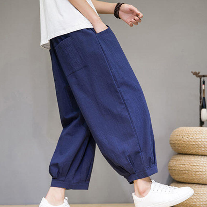 Breathable Cotton 7/8 Length Harem Meditation Trousers