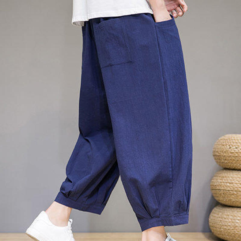 Breathable Cotton 7/8 Length Harem Meditation Trousers
