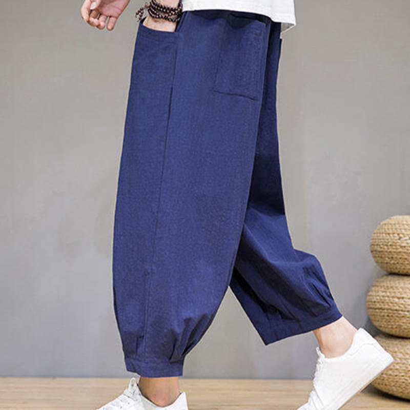 Breathable Cotton 7/8 Length Harem Meditation Trousers