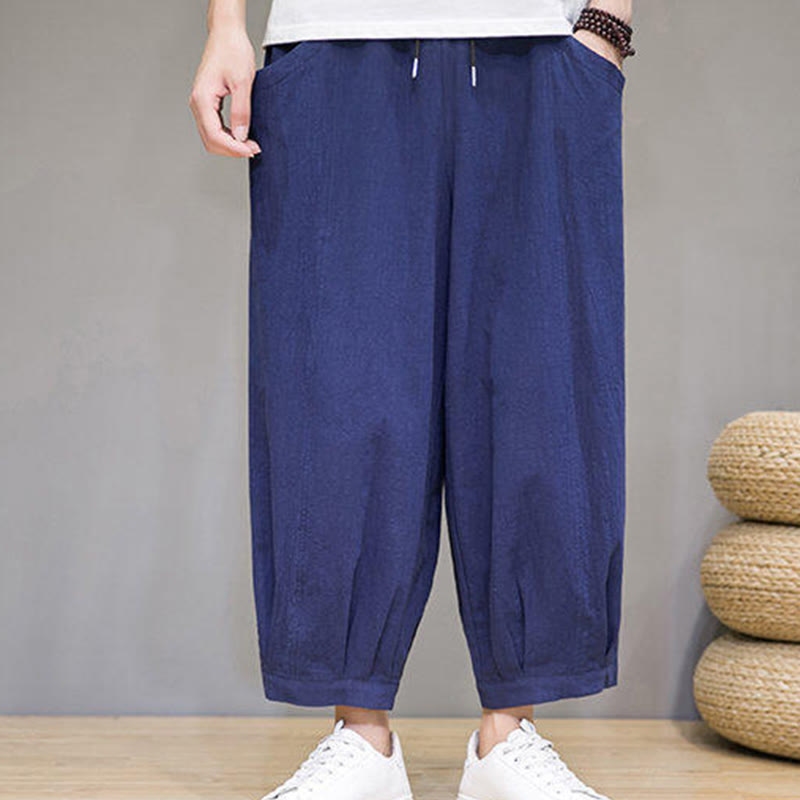 Breathable Cotton 7/8 Length Harem Meditation Trousers
