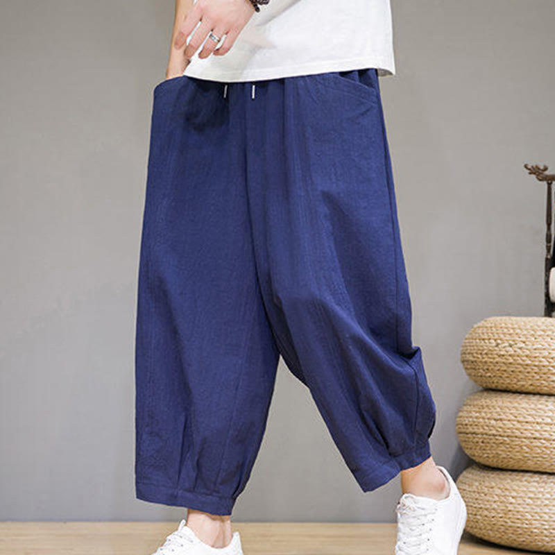 Breathable Cotton 7/8 Length Harem Meditation Trousers