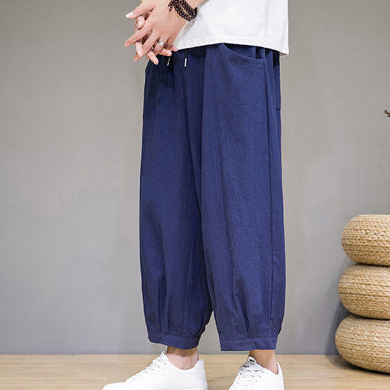 Breathable Cotton 7/8 Length Harem Meditation Trousers