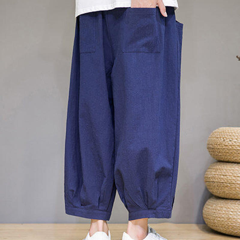 Breathable Cotton 7/8 Length Harem Meditation Trousers