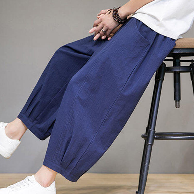 Breathable Cotton 7/8 Length Harem Meditation Trousers