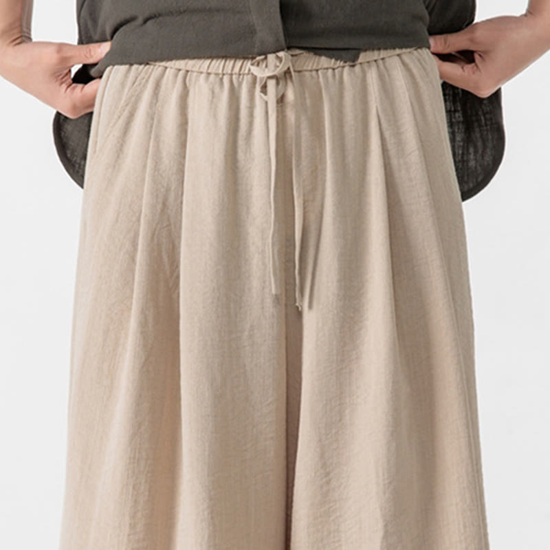 Tactile Cotton Cropped Wide-Leg Meditation Pants