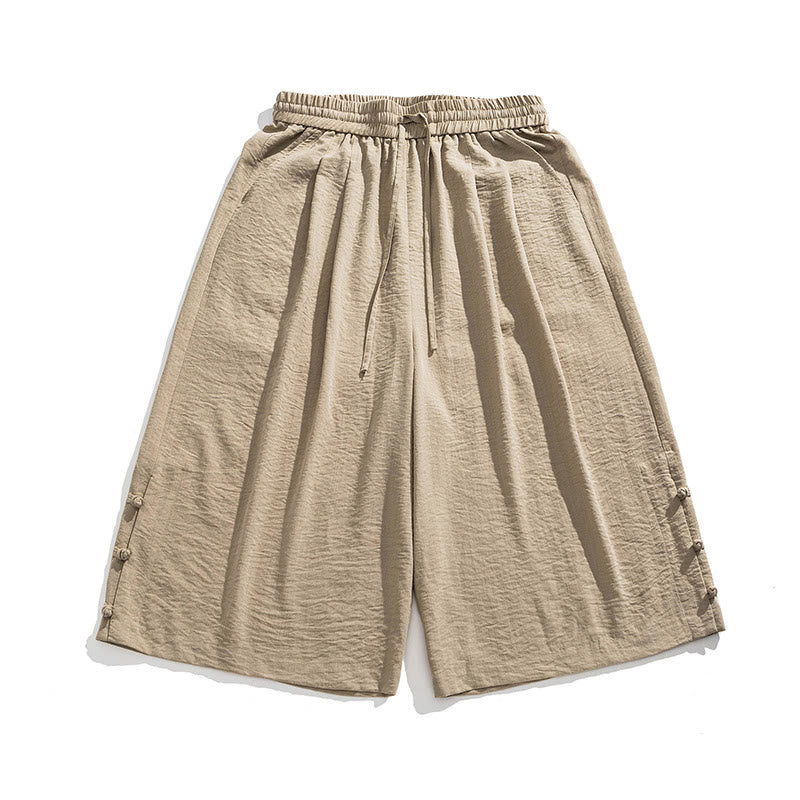 Tactile Cotton Cropped Wide-Leg Meditation Pants