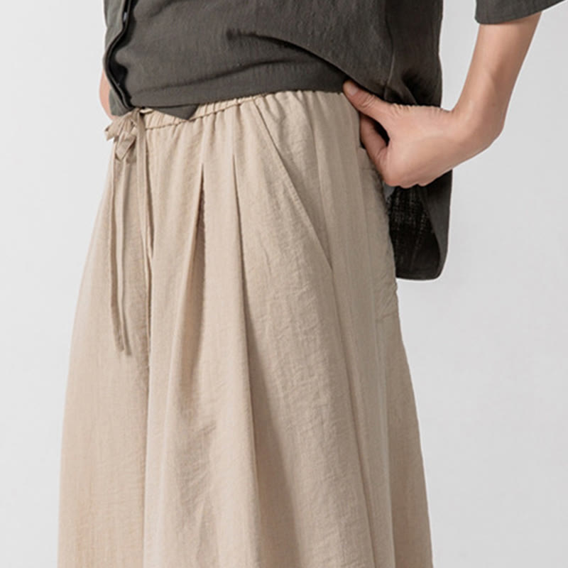 Tactile Cotton Cropped Wide-Leg Meditation Pants