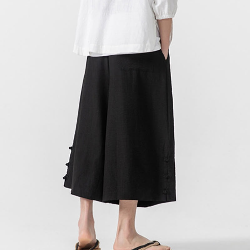 Tactile Cotton Cropped Wide-Leg Meditation Pants