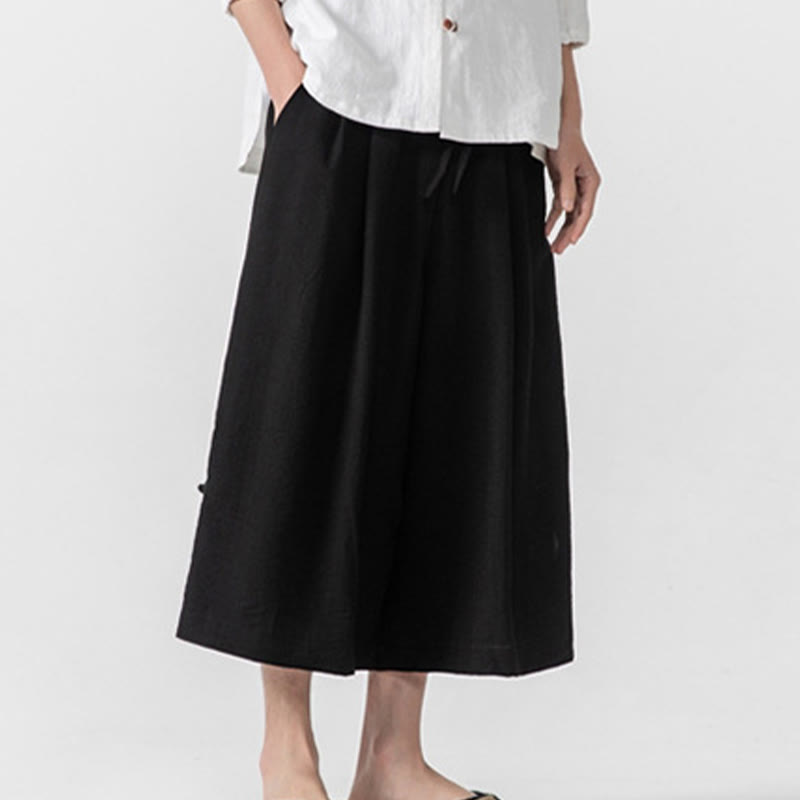 Tactile Cotton Cropped Wide-Leg Meditation Pants