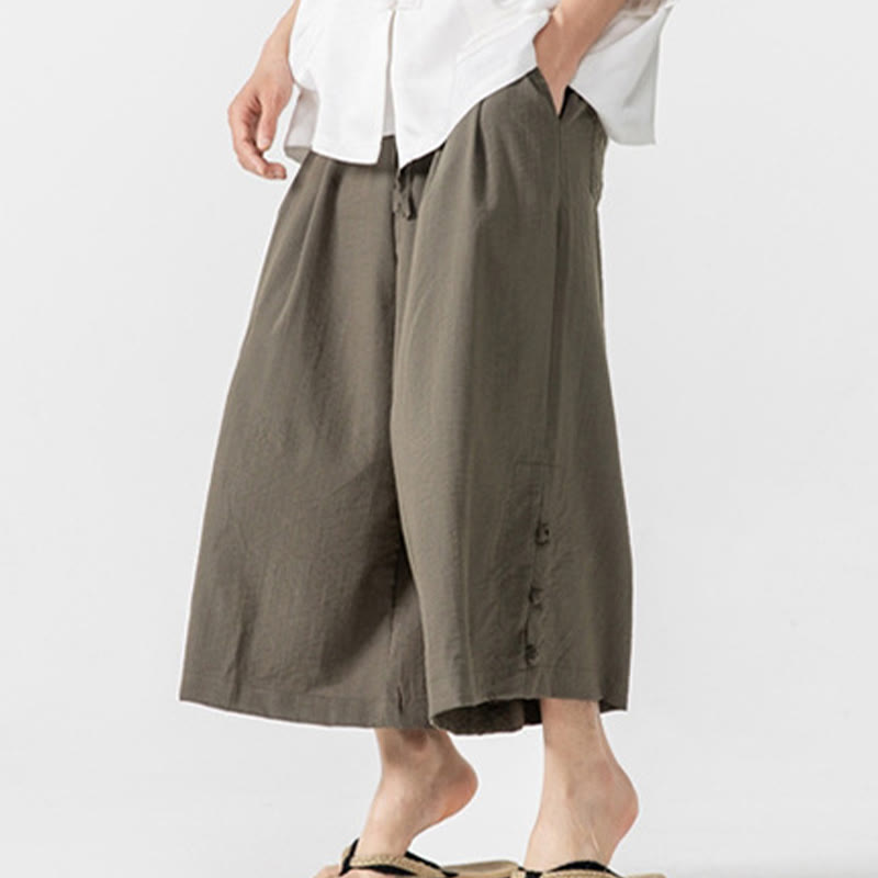 Tactile Cotton Cropped Wide-Leg Meditation Pants