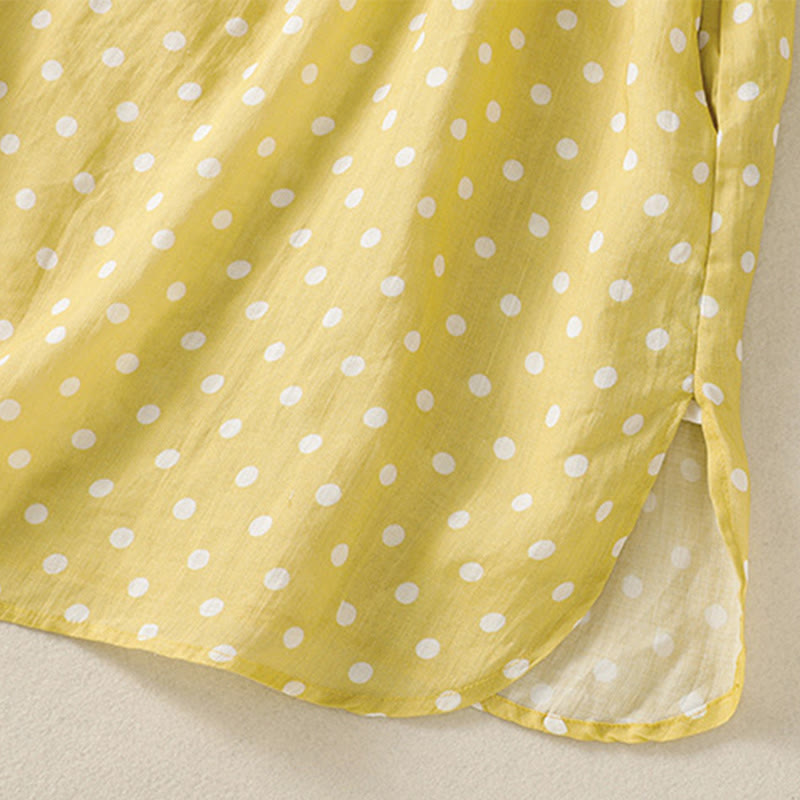 Polka Dot Stand Collar Midi Dress for Mindful Daily Movement