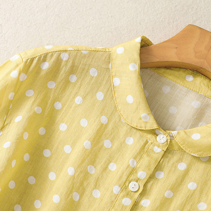 Polka Dot Stand Collar Midi Dress for Mindful Daily Movement