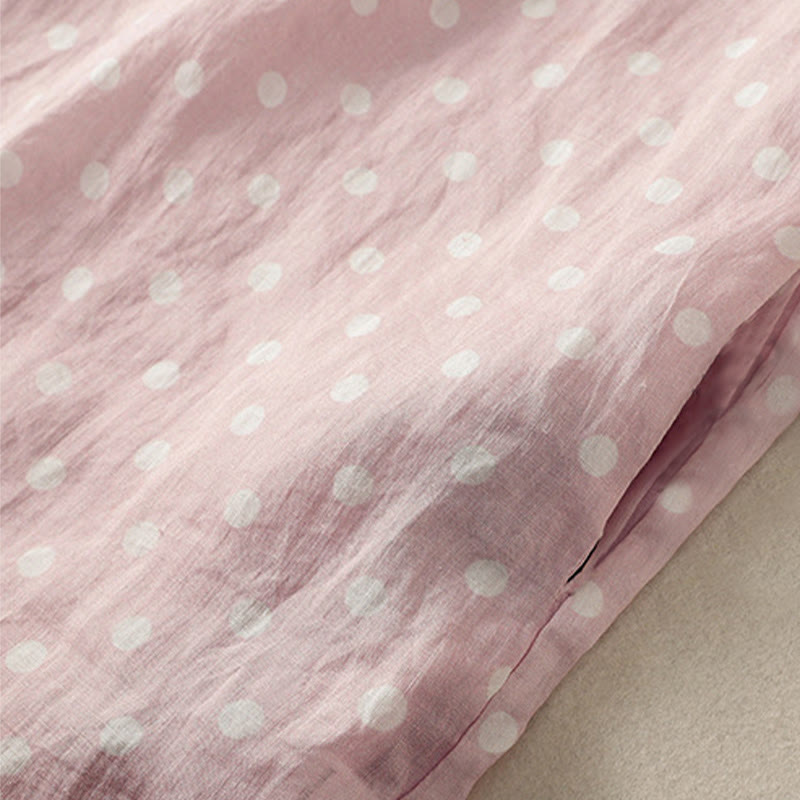 Polka Dot Stand Collar Midi Dress for Mindful Daily Movement