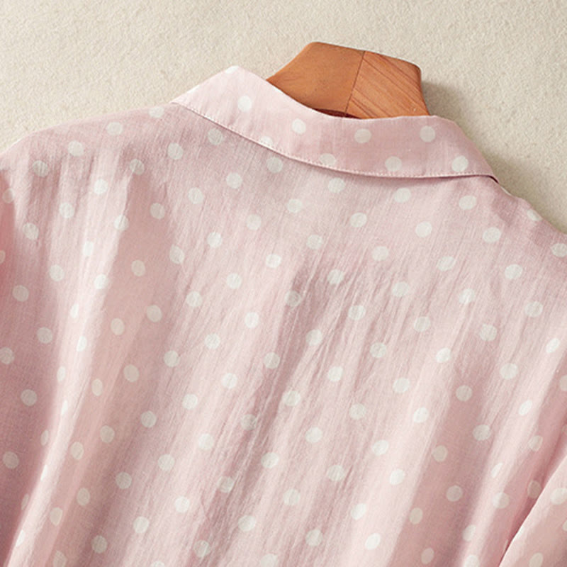 Polka Dot Stand Collar Midi Dress for Mindful Daily Movement