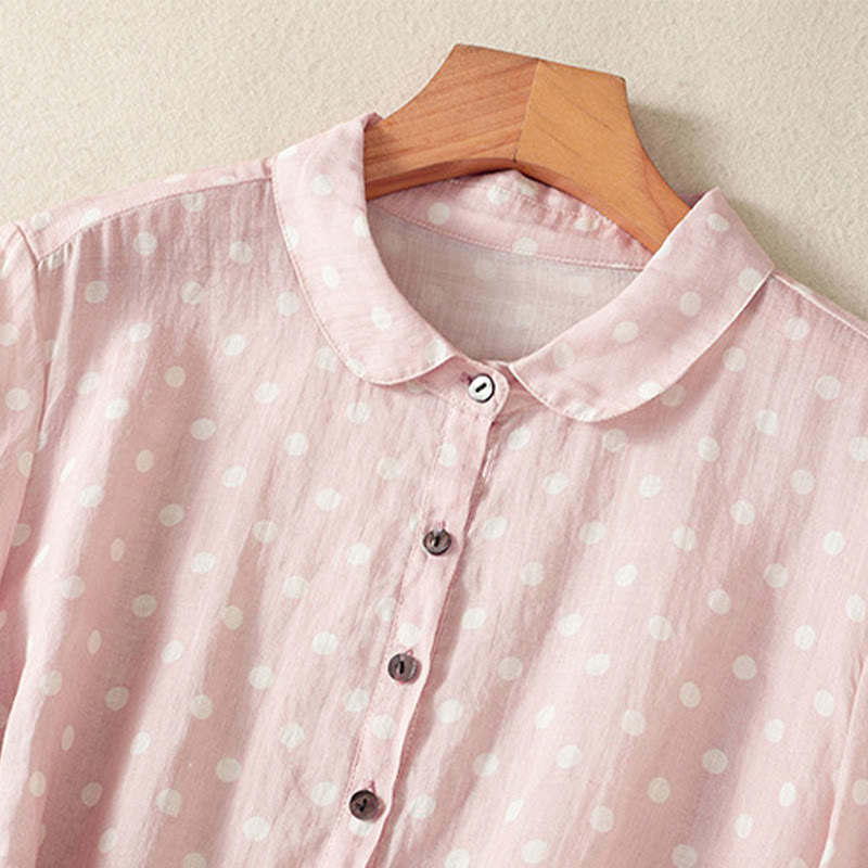 Polka Dot Stand Collar Midi Dress for Mindful Daily Movement