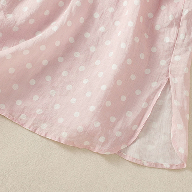 Polka Dot Stand Collar Midi Dress for Mindful Daily Movement