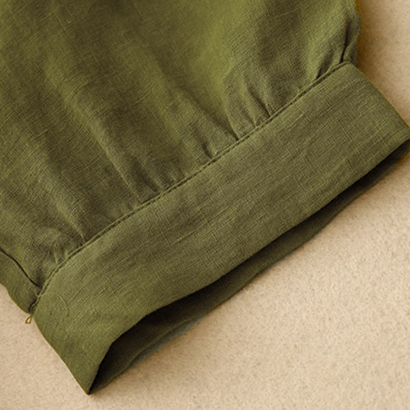 Breathable Cotton Linen Minimalist Meditation Midi Dress