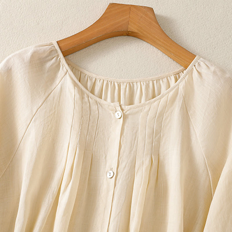 Lightweight Cotton Three-Quarter Sleeve Mindful Movement Shirt