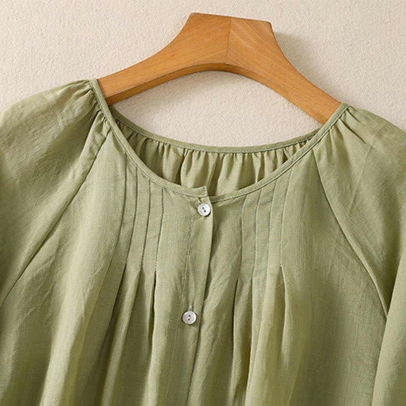 Lightweight Cotton Three-Quarter Sleeve Mindful Movement Shirt