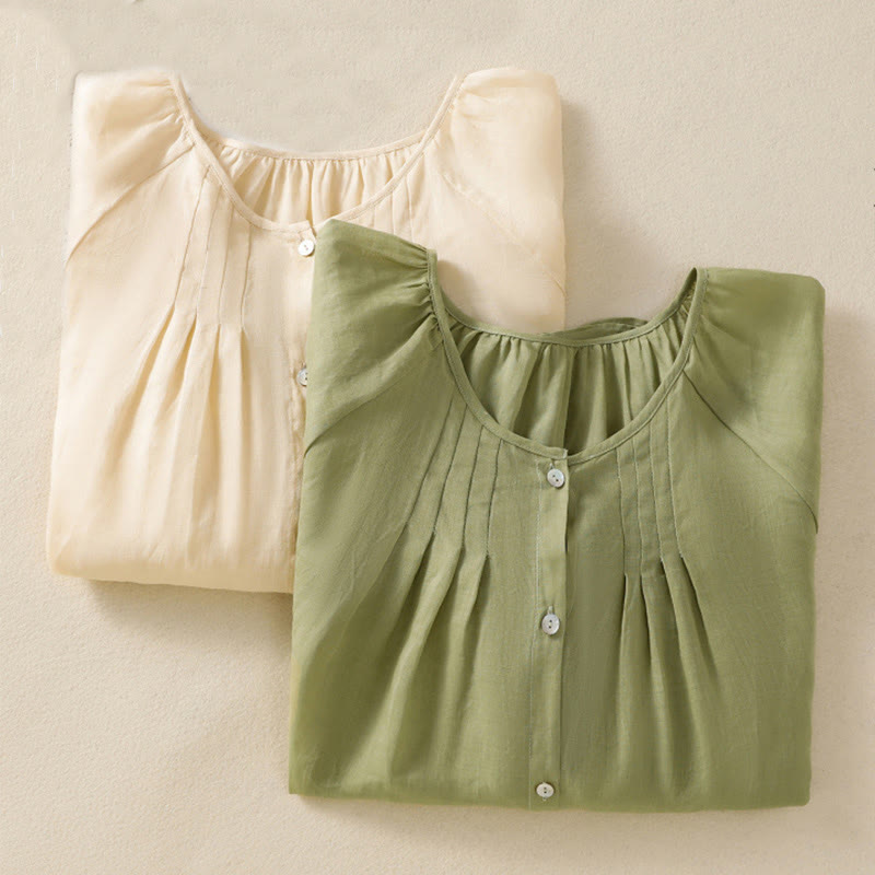 Lightweight Cotton Three-Quarter Sleeve Mindful Movement Shirt