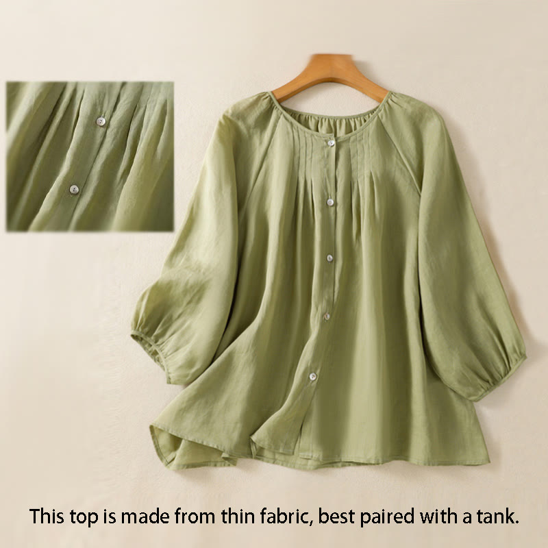 Lightweight Cotton Three-Quarter Sleeve Mindful Movement Shirt