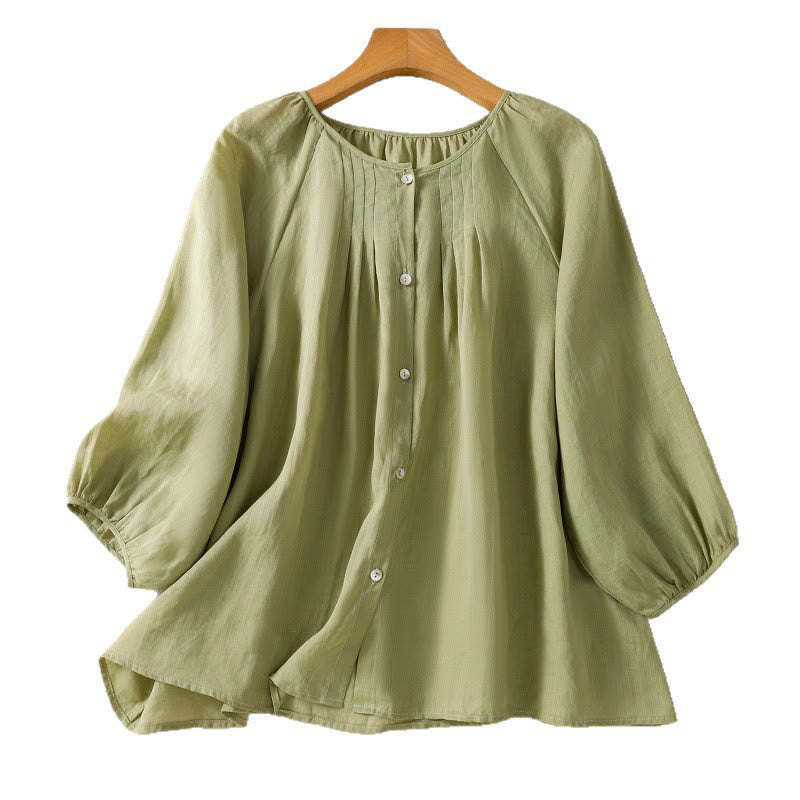 Lightweight Cotton Three-Quarter Sleeve Mindful Movement Shirt