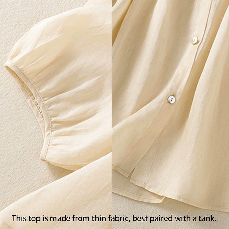 Lightweight Cotton Three-Quarter Sleeve Mindful Movement Shirt