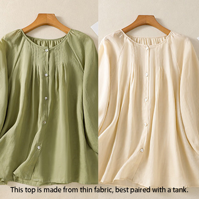 Lightweight Cotton Three-Quarter Sleeve Mindful Movement Shirt