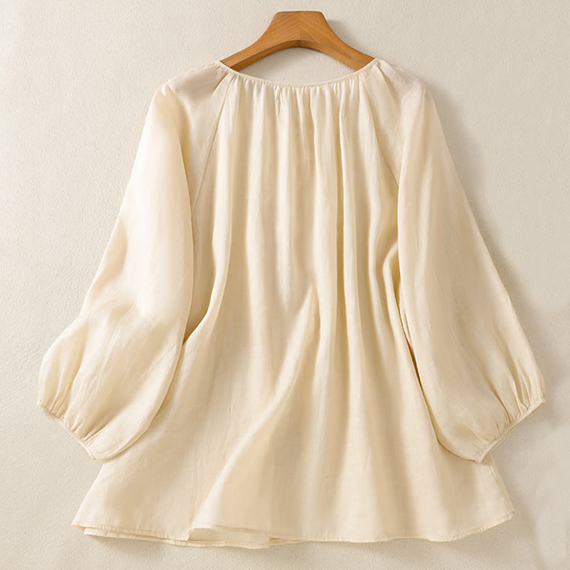 Lightweight Cotton Three-Quarter Sleeve Mindful Movement Shirt