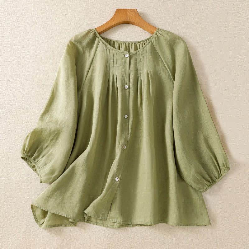 Lightweight Cotton Three-Quarter Sleeve Mindful Movement Shirt