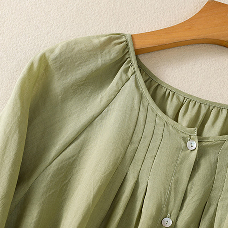Lightweight Cotton Three-Quarter Sleeve Mindful Movement Shirt