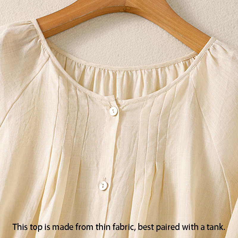 Lightweight Cotton Three-Quarter Sleeve Mindful Movement Shirt