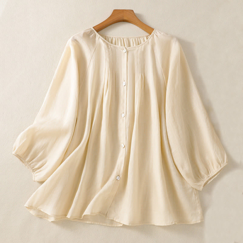 Lightweight Cotton Three-Quarter Sleeve Mindful Movement Shirt