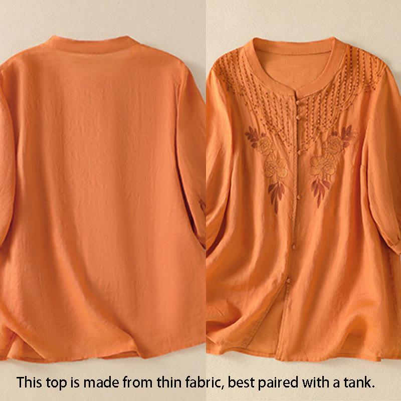 Breathable Cotton Stand Collar Half Sleeve Meditation Shirt