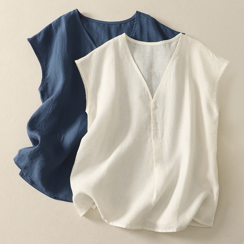 Breathable Cotton V-Neck Mindful Meditation Vest