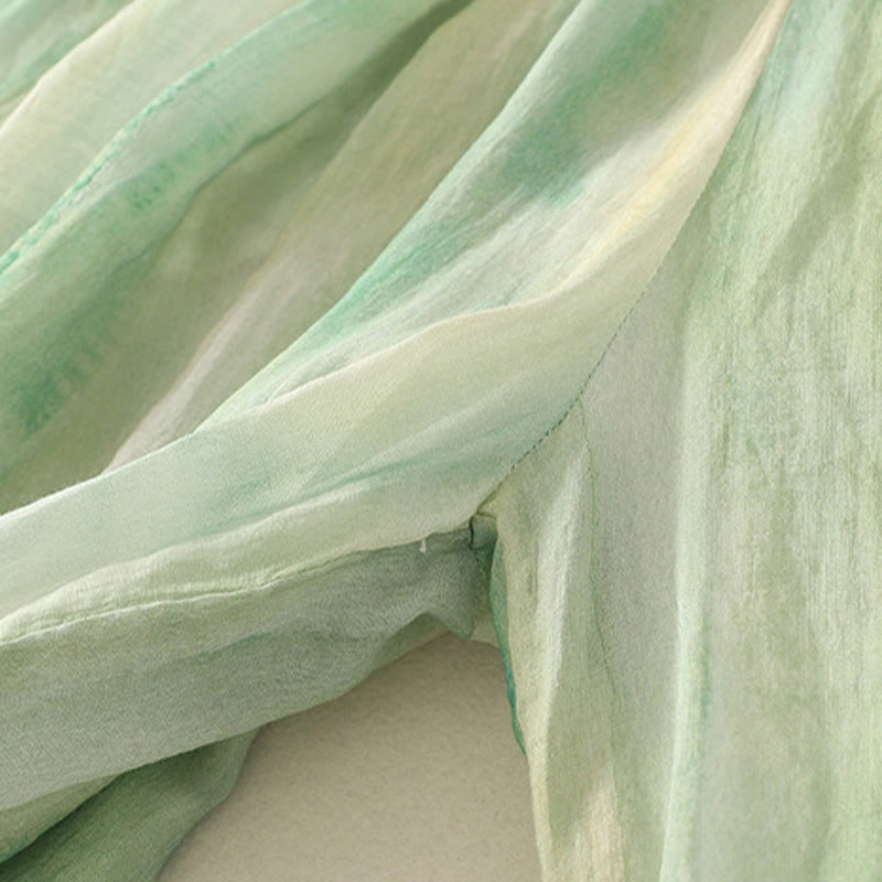 7-8 Length Elastic Waist Women's Wide Leg Cotton Linen Pants With Pockets