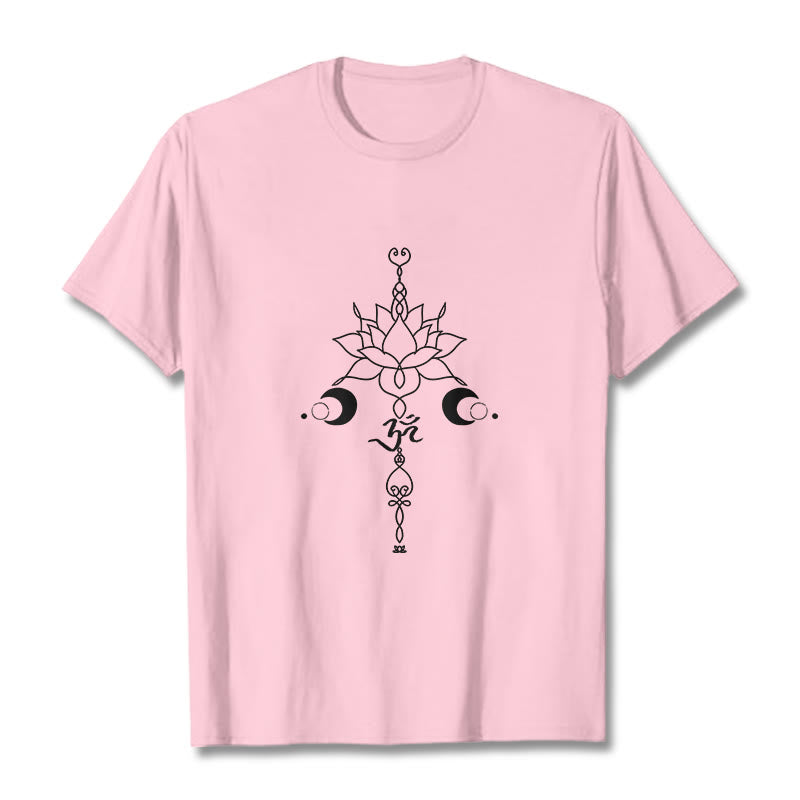 Tactile Cotton Lotus Om Meditation Graphic Tee