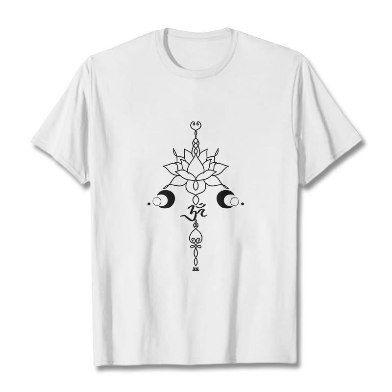 Tactile Cotton Lotus Om Meditation Graphic Tee