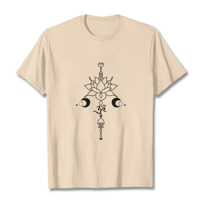 Tactile Cotton Lotus Om Meditation Graphic Tee